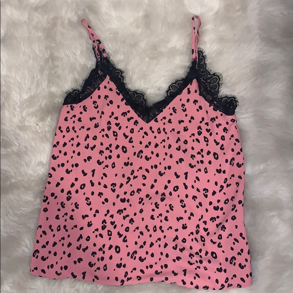 Pink and Black Cheetah Tank Top